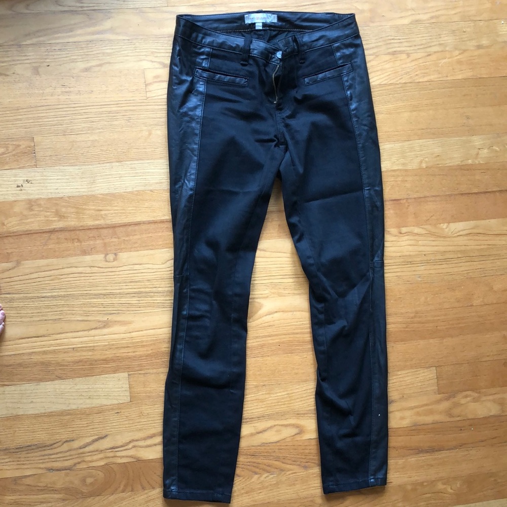Tory Burch Jean leggings with leather accents
